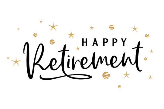 Happy Retirement lettering card, banner.