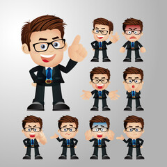 Business people expressions with different faces