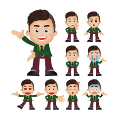 Business people expressions with different faces