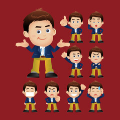 Business people expressions with different faces