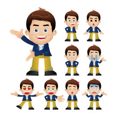 Business people expressions with different faces