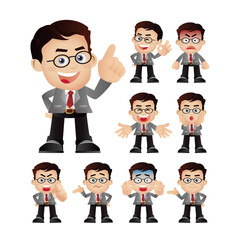 Business people expressions with different faces