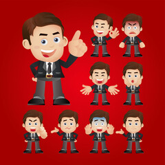 Business people expressions with different faces