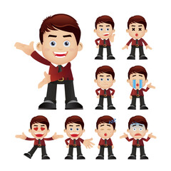 Business people expressions with different faces