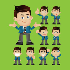 Business people expressions with different faces