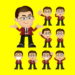Business people expressions with different faces