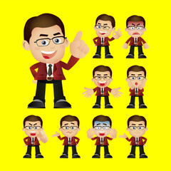 Naklejka premium Business people expressions with different faces