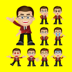 Business people expressions with different faces