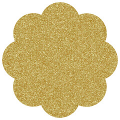 gold flower isolated on white background, sponge, geometric shape, template element