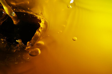 Close up of orange juice splash