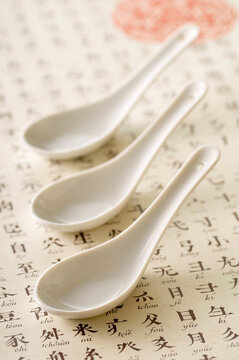 Chinese Spoons with Chinese Characters