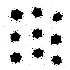 手描きの漂うウイルスやばい菌･ほこりのセット - 不潔･コロナ･感染症や病気のイメージの素材
