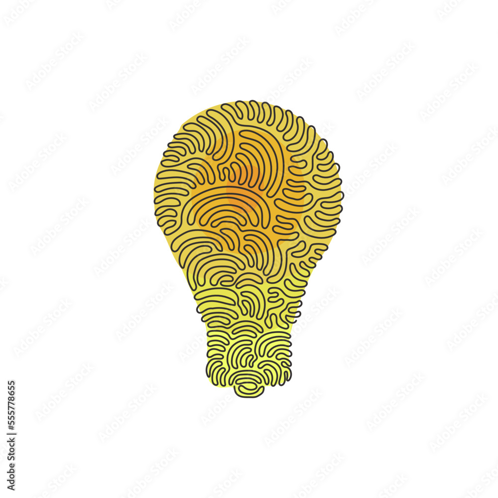 Poster single one line drawing light bulb icon. single line of light bulb for business idea, brainstorm or 