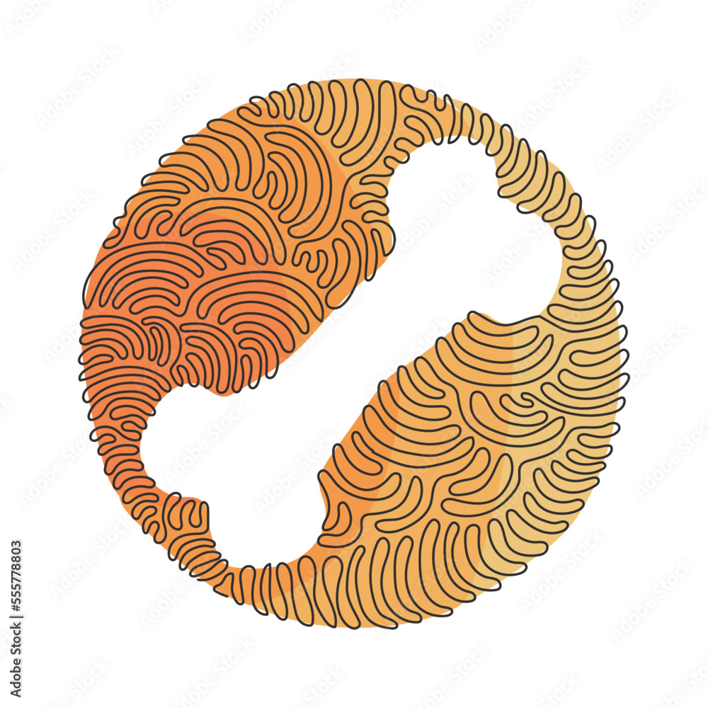 Poster continuous one line drawing dog bone icon in modern flat design isolated, pet food for web site or m