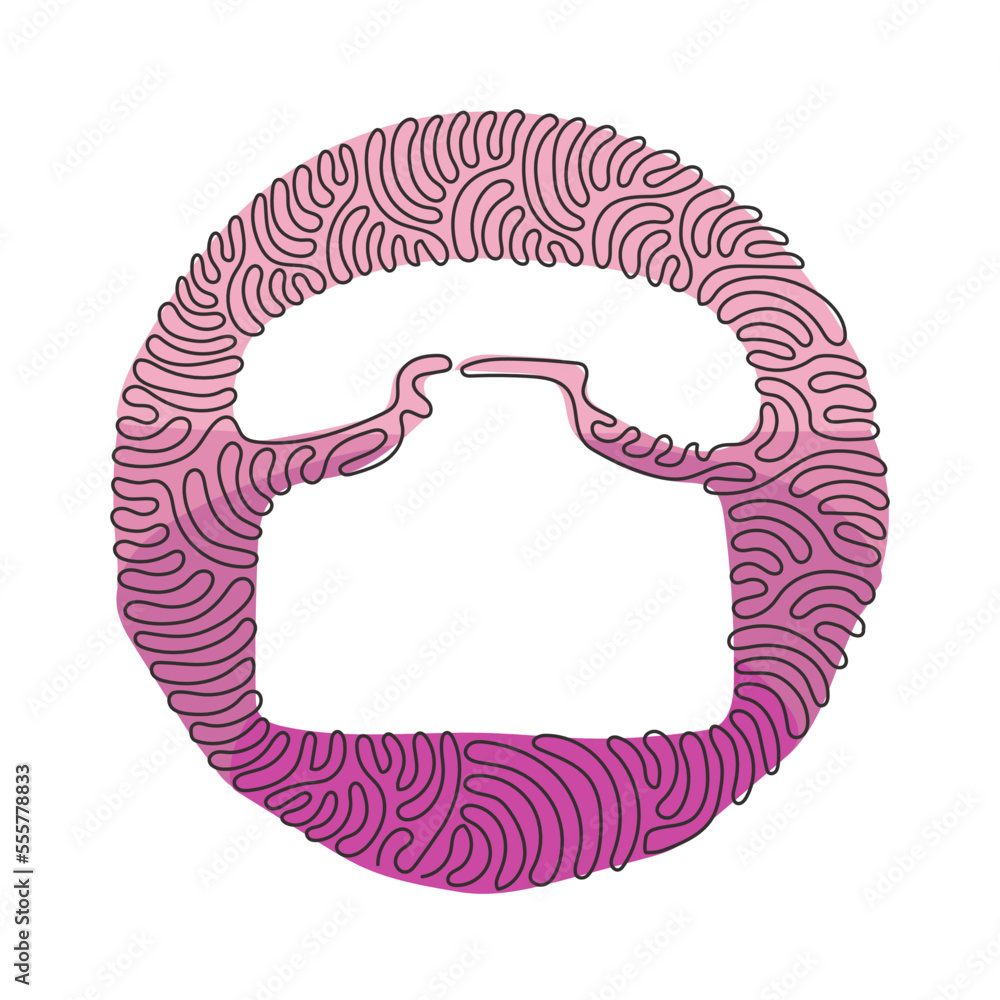 Poster continuous one line drawing phone flat icon. single high quality outline symbol for web or mobile ap