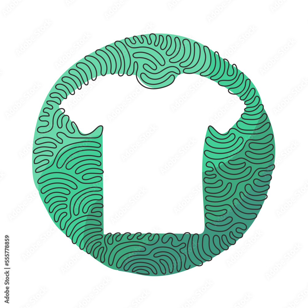 Poster single one line drawing t-shirt clothes icon or sign in thin line. geometric shapes. outline figures
