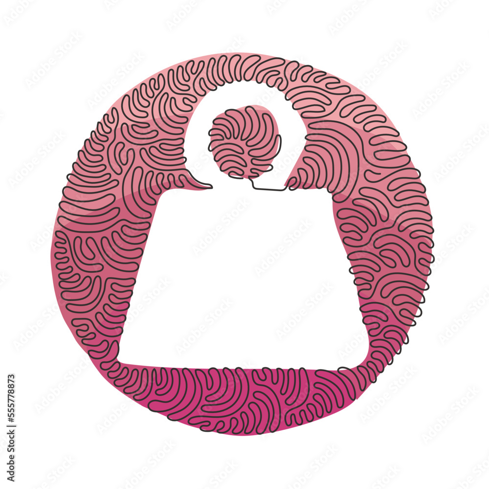 Poster single continuous line drawing weight icon. bodybuilding tools vector pictogram symbol clip art. doo