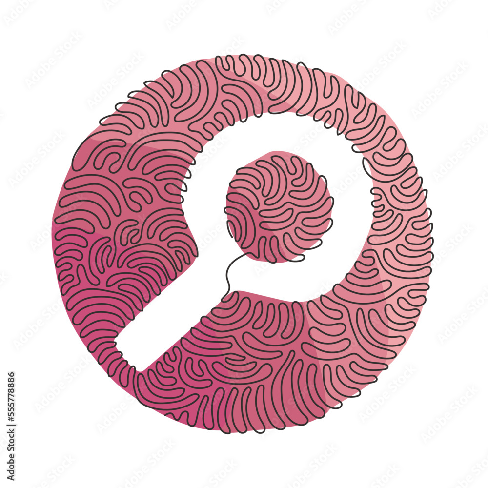 Poster continuous one line drawing magnifying glass or search icon. flat magnifier for use in web design, u