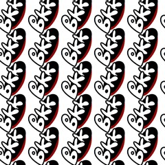 seamless pattern of text BKK 