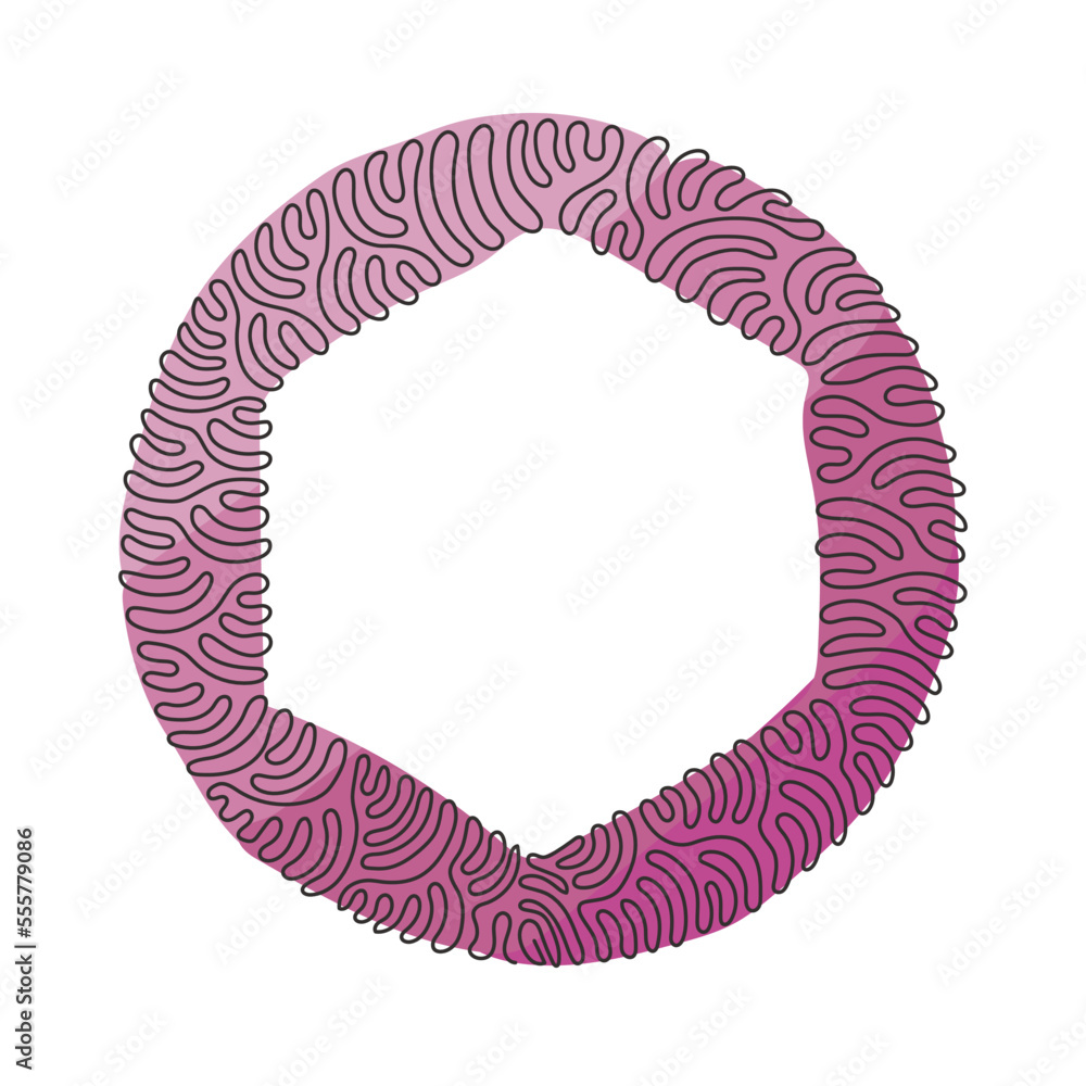 Poster continuous one line drawing hand drawn hexagon, blank drawing frame isolated, black scribble lines, 