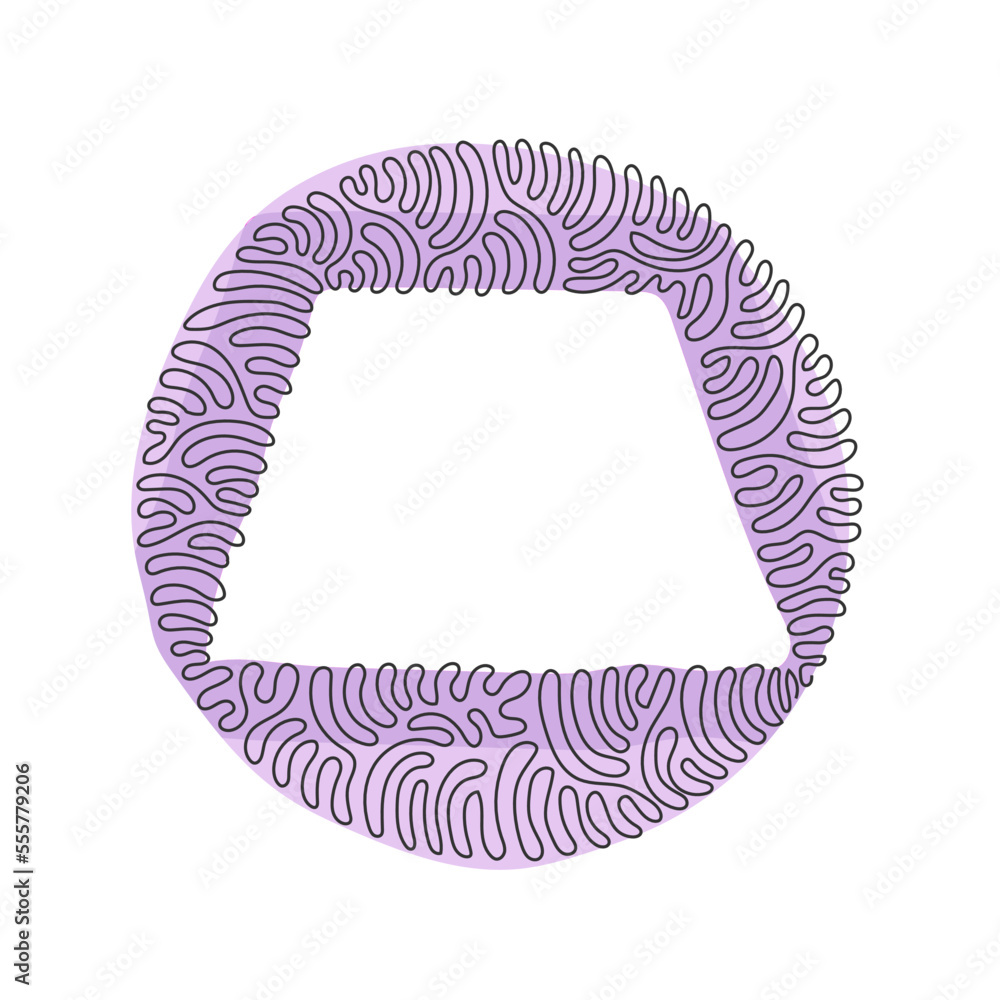 Poster single continuous line drawing geometric shapes, trapezoid icon. simple line, outline vector 3d figu