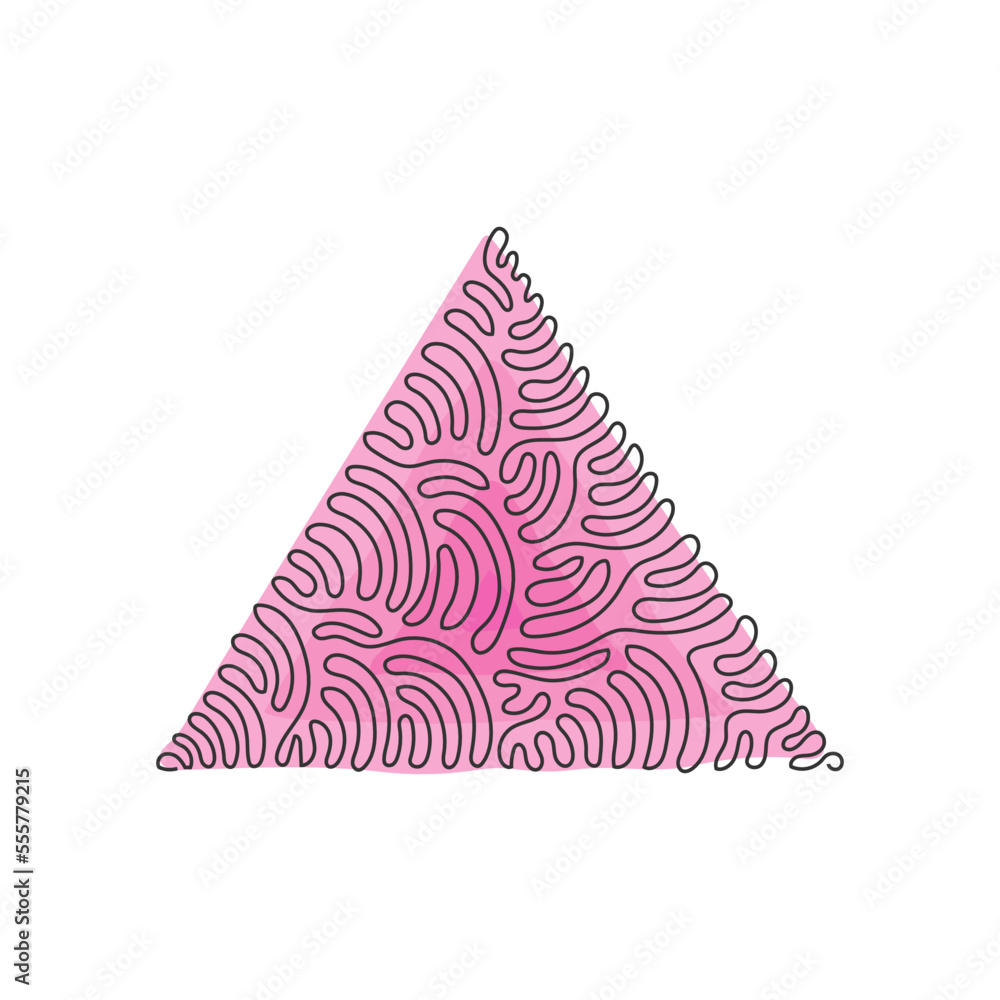 Poster single one line drawing triangle icon on white background. flat style. triangle icon for your web si