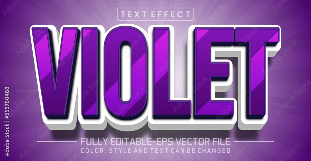 Poster editable violet text style effect - text style concept