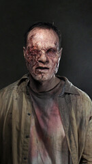 Fototapeta na wymiar Scared Male zombie 