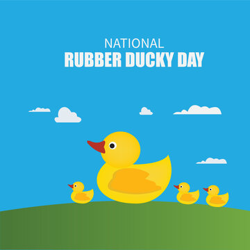 Vector Illustration of National Rubber Ducky Day. Simple and Elegant Design