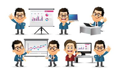 People with different poses. vector