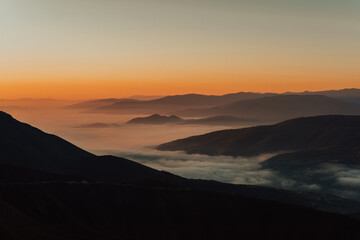 Idyllic sunrise on a beautiful mountain in Bosnia