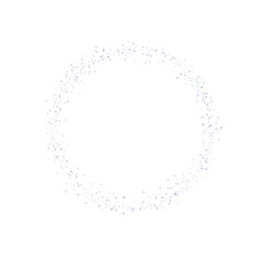Silver round frame, sparkles. Shiny silverish circle crumbs. Glitter dust Png