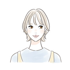 笑顔の女性　カジュアル