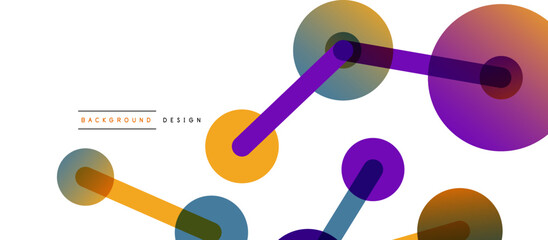 Line points connections geometric abstract background. Circles connected by lines. Trendy techno business template for wallpaper, banner, background or landing
