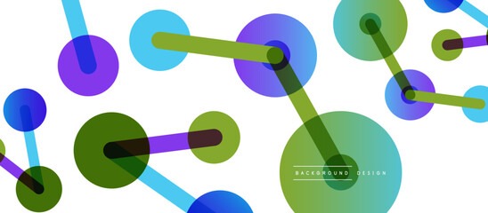 Line points connections geometric abstract background. Circles connected by lines. Trendy techno business template for wallpaper, banner, background or landing
