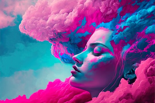 Woman in the Clouds (AI Generated)