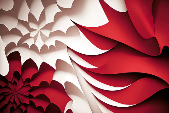Abstract red and white backdrop for a Qatar Independence Day design. Generative AI