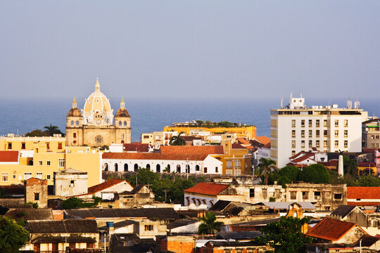 Iglesia de San Pedro Claver and Rooftops, Cartagena, Colombia