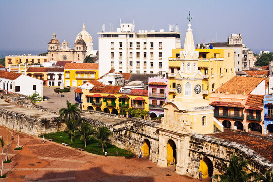 Plaza de los Coches and Puerta de Reloj, Cartagena, Colombia