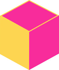 Pink cube illustration