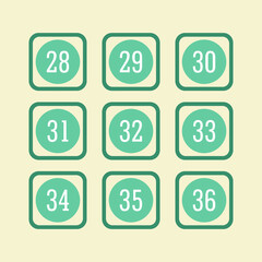 Numeric icon vector design templates