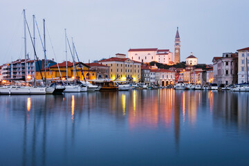 Town of Piran at Dusk, Slovenia