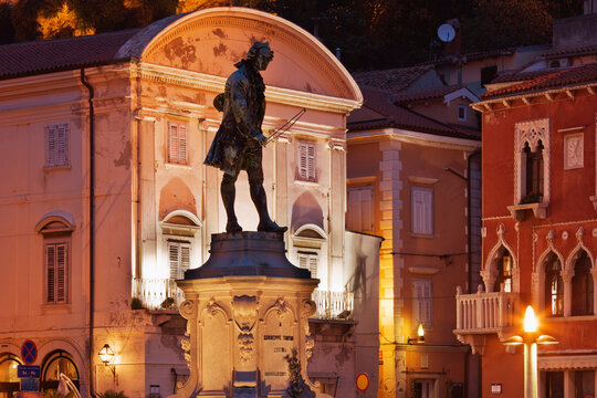 Statue Of Giuseppe Tartini, Piran, Slovenia