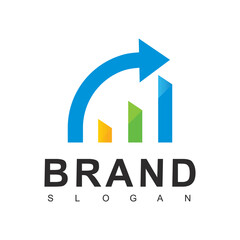 Business logo template, Growth chart icon