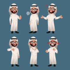 Set of business people with different poses