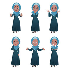 Set of business people with different poses