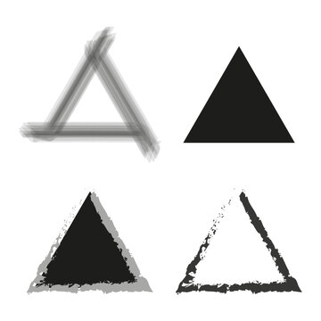 black brush triangles on white background. Vector illustration. Stock image.