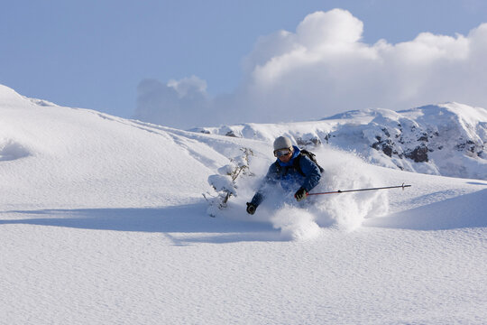 Telemark Skiing, Furano, Hokkaido, Japan