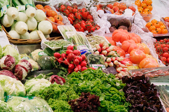 Fresh Vegetables, Santa Catarina Market, Barcelona, Catalunya, Spain