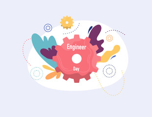 engineer day illustration vector design for day of engineer event vector
